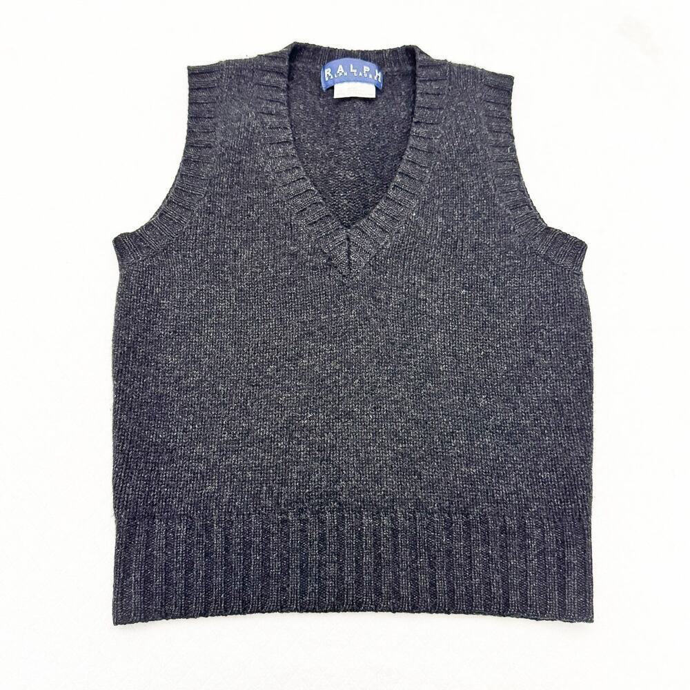 Ralph Lauren Gray Cashmere Women's Sleeveless Sweater Vest Size Medium